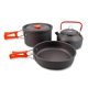 thumbnail image 3 of Utensilios de cocina al aire libre Camping Cocinar Pot Situación de utensilios de cocina Kit Portátil plegable Mango aislado Pan Backpacking Hervidor de agua Naranja 3 piezas sidaley OD003503-01B, 3 of 7