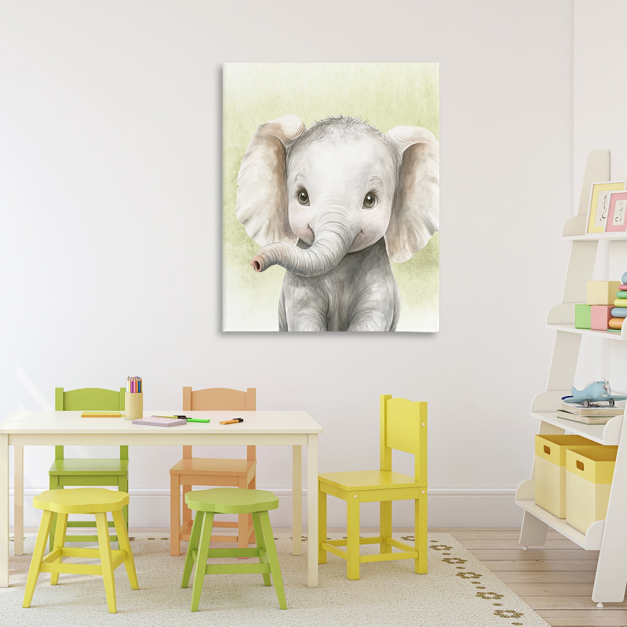 Stupell Industries Jungle Friends Baby Elephant Canvas Wall Art, design by Christine Simpson Art