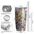 thumbnail image 6 of 20 Oz Pioneer Flower Coffee Tumbler Double Wall Insulated Stainless Steel Water Bottle | Metal Reusable Thermoses Flask with Cup Cap | Leak & Sweat Proof with Anti-Dust Lid, 6 of 7