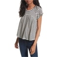 thumbnail image 2 of Free People - Camiseta básica para mujer con rayas Jojo, color blanco roto, talla mediana Free People Camiseta básica, 2 of 2