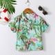 thumbnail image 2 of Gibobby blusas de vestir Niños formal Camiseta de manga corta con estampado de hojas para niños pequeños, estilo playero, para(Azul, 5-6 Años), 2 of 5
