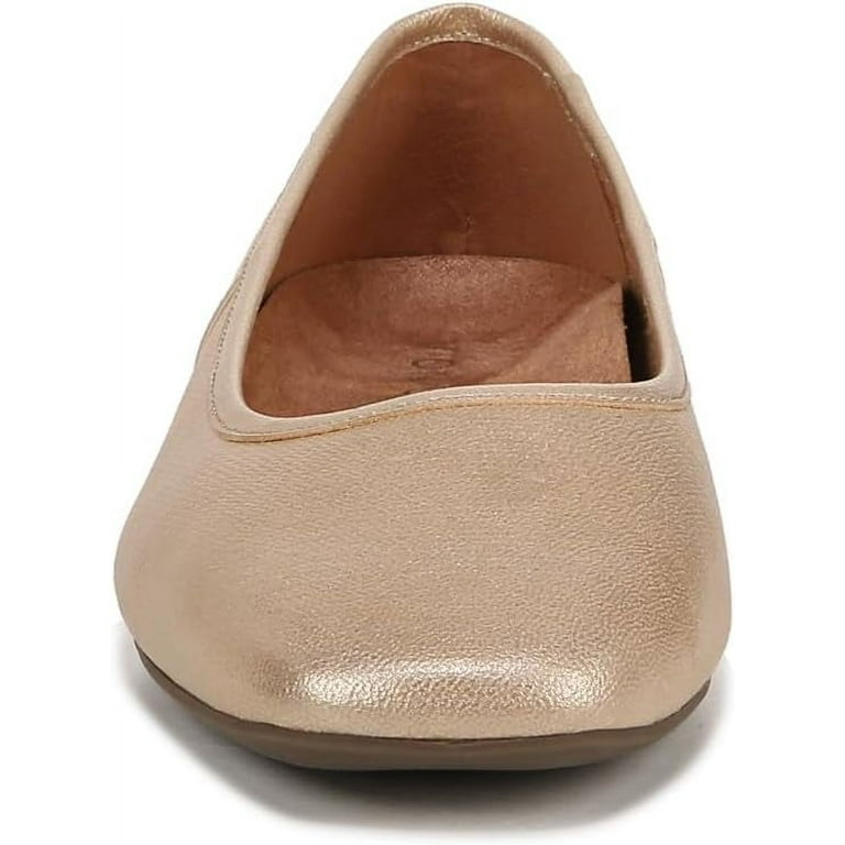 Vionic Women's Orinda Skimmers Ballet Flat Gold Shimmer Leather 8W