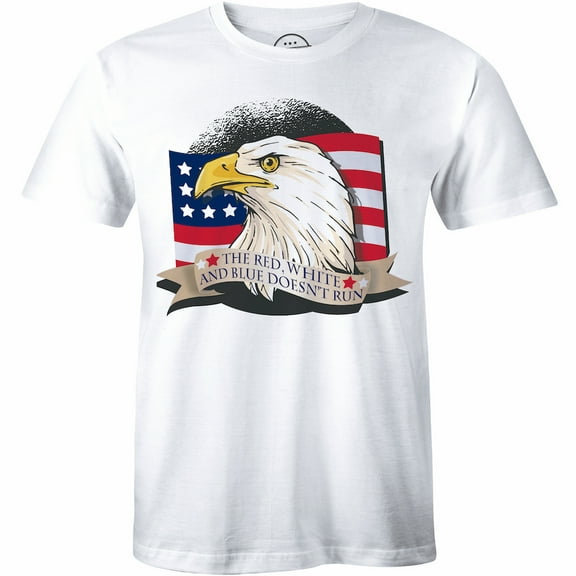 American Patriot Eagle Flag Men Print Red White And Blue Doesn't Run T-Shirt