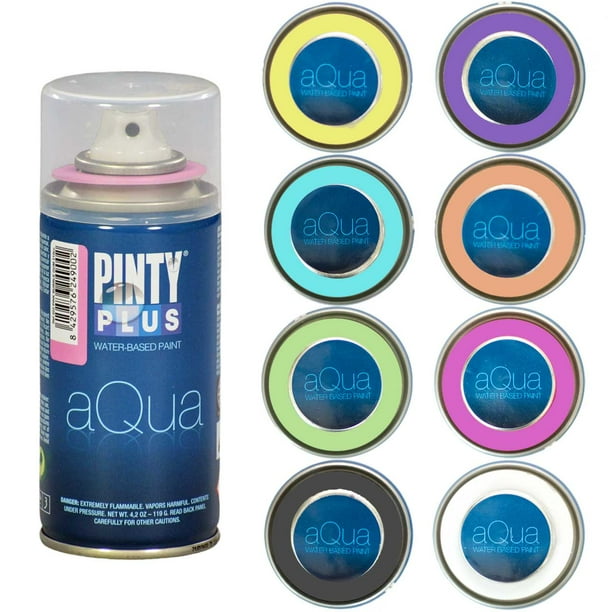 Pintyplus Aqua Spray Paint Set of 8 Water Based Mini Spray Paint Cans