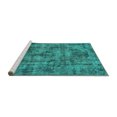 thumbnail image 2 of Ahgly Company Machine Washable Indoor Round Oriental Turquoise Blue Industrial Area Rugs, 8' Round, 2 of 4