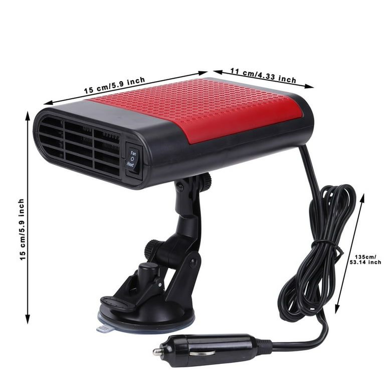 DODOING Portable Car Heater, for All Cars, 2 in 1 Car Heater Auto  Electronic Heater 12V 150W,Fast Heating Defrost Defogger Windscreen Fan Car  Space Windshield Demister, Low Noise-Red 