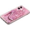 thumbnail image 4 of Case for iPhone 16 Case Cute Pink Glitter Luxury Sparkle Liquid for Girls Women Quicksand Clear Soft TPU Protective Phone Case for iPhone 16 6.1 inch Pink High Heel, 4 of 8