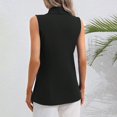 thumbnail image 4 of Women's Sleeveless Blazer Vest Single Button Lapel Open Front Suit Waistcoat for Business Casual Office Wear L, 4 of 6