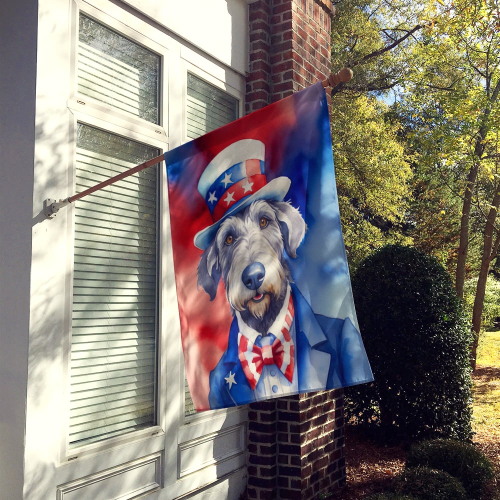 Irish Wolfhound Patriotic American House Flag 28 in x 40 in
