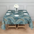 thumbnail image 3 of Blue Gold Marble Pattern Square Tablecloth,Waterproof Square Table Cover,Wipeable Spillproof Washable Table Cover for Home Kitchen Party Decor 42"X42"(107x107cm), 3 of 6