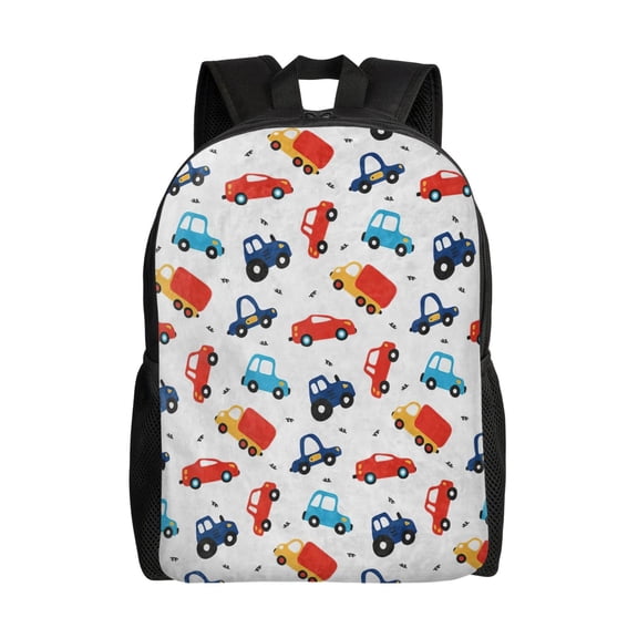 Car Pattern Backpack Large Capacity Laptop Bag for Men and Women