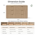 thumbnail image 7 of Hvoonc 54.5" Wide 6 Drawer Dresser for Bedroom with Faux Marble Top, Modern Curved-Corner Fluted Oak Storage Cabinet, 7 of 7