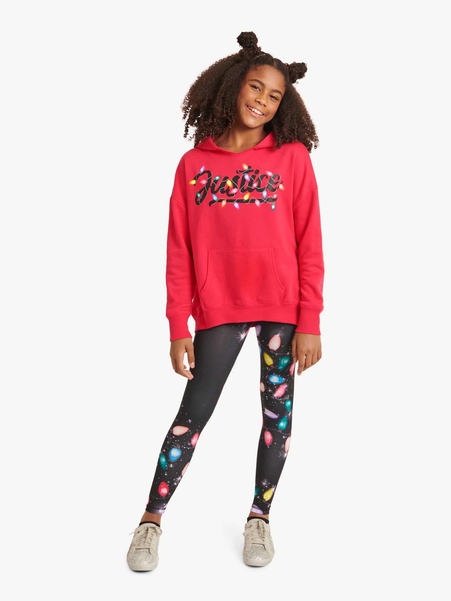 Justice Girls Holiday Hoodie & Legging 2-Piece Outfit Set, Sizes XS-XLP