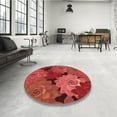 thumbnail image 4 of Ahgly Company Machine Washable Indoor Square Transitional Red Area Rugs, 7' Square, 4 of 7