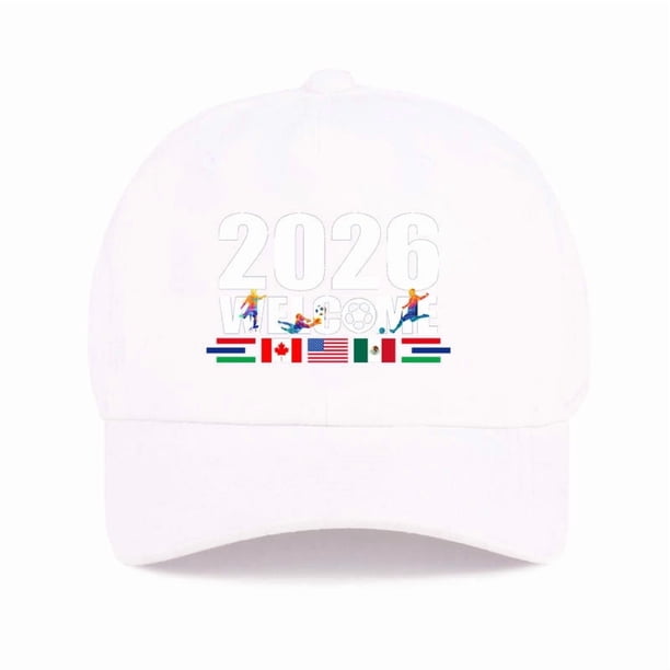 Gorra de fútbol de la Copa del Mundo 2026 para hombres y mujeres – EE. UU., Canadá, México, gorra de fútbol anfitriona con correa ajustable para aficionados y días de partido
