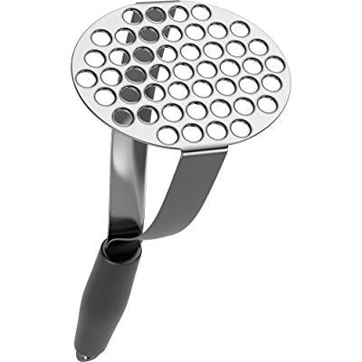 iCooker Potato Masher [High Quality Stainless Steel] - Professional Ricer Slicer For Vegetables, Fruits, Eggs, Mashed Potatoes - Best Fruit Crusher [Black (Best Mandoline Slicer For Sweet Potatoes)