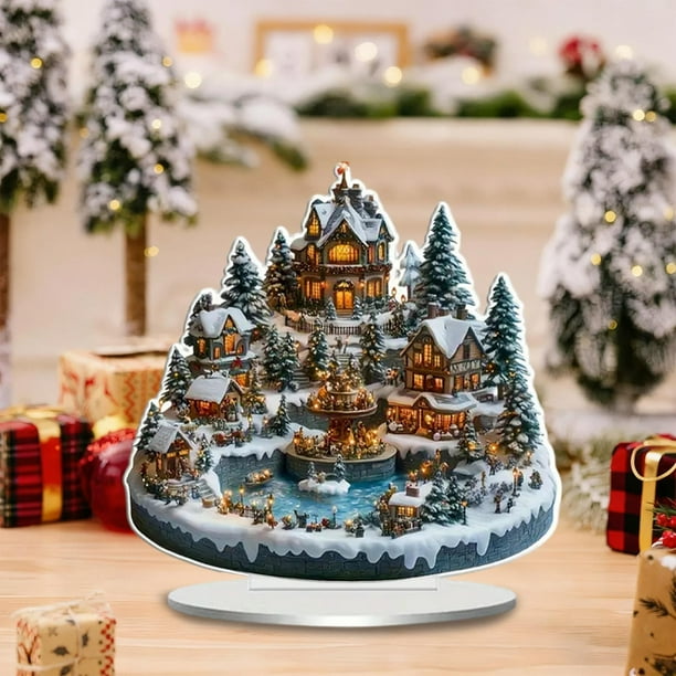 xihome Juego de adornos navideños planos de acrlico con muñeco de nieve, velas, reno y cascabeles, colgante para el espejo retrovisor del coche y decoracin del rbol de Navidad.