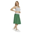 thumbnail image 4 of Women's Emerald Tartan Pattern Vivid Color A-line Printed Skirt Casual Wear, 3XL, Green Black, by Ambesonne, 4 of 6