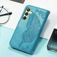 thumbnail image 6 of Designed for Samsung Galaxy S24 Case Wallet,Women Flip Folio Cover with Butterfly Embossed PU Leather Stand Credit Card Holders Slots Wrist Strap Phone Case for Samsung S24 5G 6.1" (Blue), 6 of 15