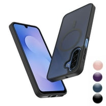 For Samsung Galaxy A17 Case, Tiflook Compatible with MagSafe Military Grade Drop Protection Magnetic Rugged Cover Translucent Back Shockproof Cell Phone Case for Galaxy A17 6.7" - Black