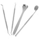 thumbnail image 3 of 4pcs herramientas dentales de acero inoxidable de acero inoxidable Removedor de placa profesional Dientes Limpieza de herramientas de limpieza (plata), 3 of 5