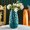 Green, variant on Decorative Vase, Czzoypi Imitation Glazed Plastic Flower Vase, 10 Inch Modern Home Decor for Living Room TV Cabinet Dried Flower Arrangement, Orange