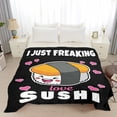 thumbnail image 2 of Sushi Blanket,I Just Freaking Love Sushi Blankets Soft Plush Flannel Pet Throw Lightweight Air Conditioner Quilt for Kids Dogs Cat Couch Bed Sofa Room Decoration 40 in x 30 in Extra Small for Pets, 2 of 6