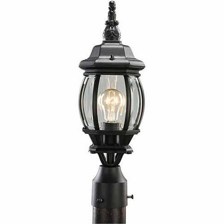 Design House 505560 Canterbury Outdoor Post Light, 6.125" x 18.5", Black Die-Cast Aluminum Finish
