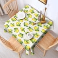 thumbnail image 2 of Yellow Lemon Fruit Flowers White Pattern Square Tablecloth,Waterproof Square Table Cover,Wipeable Spillproof Washable Table Cover for Home Kitchen Party Decor 42"X42"(107x107cm), 2 of 6