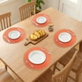 thumbnail image 3 of Farmhouse Placemats Set of 6 Woven Placemats for Dining Table Decor, Washable Rustic Kitchen Table Mat Orange 15inch, 3 of 6