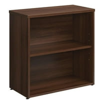 Pemberly Row Engineered Wood 2-Shelf Bookcase in Noble Elm/Brown Finish