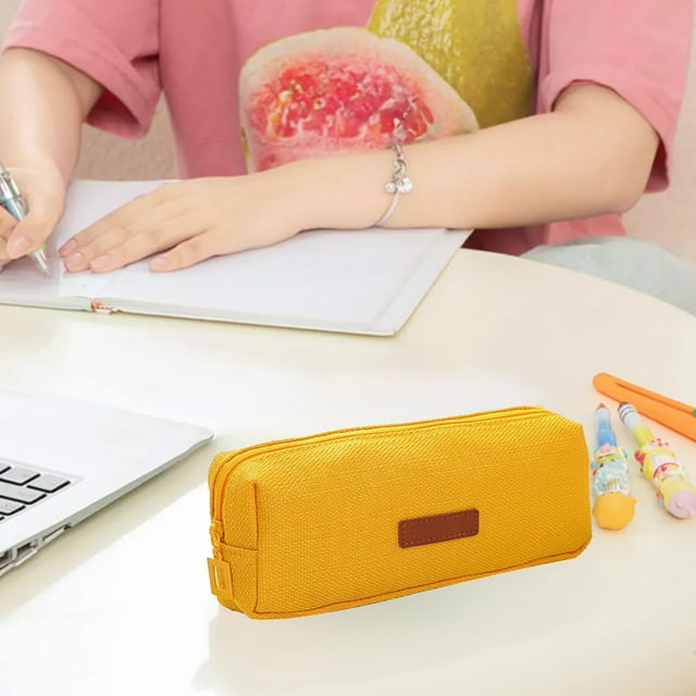 Estuche De Lino, Bolsa Ecol Gica, Bolsa De Papeler a Moderna, Dise O Compacto Y Material Duradero, Estilo Minimalista, Para Estudiantes, Organizador De Tiles, Almacenamiento Ecol Gico