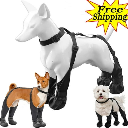 Dog Suspender Booties  Dog Booties for Winter  Canada Pooch Dog Shoes Waterproof  Adjustable Suspender Boots for Dogs Winter Snow Rain Hiking Paw Protector  Dog Boots for Large Dogs