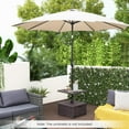 thumbnail image 5 of Topcobe 175 LBS Outdoor Fillable Umbrella Base with Table Tray, Outdoor Patio Umbrella Base for Garden Backyard Pool Deck-Brown, 5 of 10