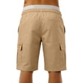 thumbnail image 4 of Men's Cargo Shorts Casual Summer Loose Fit Bermuda Shorts Elastic Waist Drawstring Pants with Pockets Khaki 3XL, 4 of 4