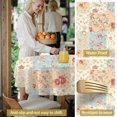 thumbnail image 5 of Pioneer Flower Floral Print Pattern Round Tablecloth 60 X 60 Inch, Wrinkle Resistant Wipeable Table Cloth for Kitchen Dining Picnic Patio Party, 5 of 6