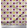 thumbnail image 1 of Soimoi Polyester Crepe Fabric Geometric & Flower Artistic Printed Craft Fabric by The Yard 42 Inch Wide, 1 of 3