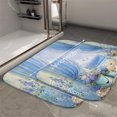 thumbnail image 2 of 1pc Blue Window View of the Sea Absorbent Non-Slip Bathroom Thickened Flannel Rug Decor,Soft,Quick Drying,Suitable For Indoor/outdoor Use,Bathrooms,Bedrooms,Kitchens,Terrace,Laundry Rooms,16"x24", 2 of 9