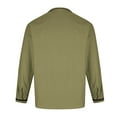 thumbnail image 5 of Afuyipoi Button-Up Long Sleeve Men Shirt,Solid - color Collared Neck Cotton Shirts for Office Army Green 2XL, 5 of 6