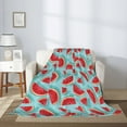 thumbnail image 2 of Sikiie Watermelon Cozy Flannel Fleece Throw Blanket: Lightweight & Thick for All Seasons - Perfect for Women, Men, & Kids"60"x50", 2 of 6