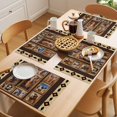 thumbnail image 5 of Wildlife Camels Placemats Set of 8 Deserts Animals Brown Geometric Rustic Place Mats Indoor Wipeable Table Mats Washable Cloth Dining Table Placemats for Kitchen Holiday Party Home Decor 13x19 Inch, 5 of 9