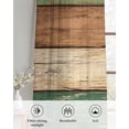 thumbnail image 6 of Farmhouse Dark Sage Green Brown Sheer Curtains 63 Inch Length 2 Panels Set for Living Room/Bedroom, Vintage Wooden Striped Kitchen Curtains Grommet Semi-Sheer Curtains Window Treatments 42"x63"x2, 6 of 7