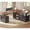Black, variant on SEDETA Farmhouse L Shaped Executive Electric Standing Desk with 6 Drawers, Height Adjustable Sit Stand Computer Desk with Charging Station for Home Office, White