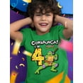 thumbnail image 2 of 4th Birthday Shirt TMNT Mutant Ninja Pizza for Boys Toddler Kids T-Shirt 4T Green, 2 of 6