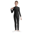 thumbnail image 4 of YiZYiF Kids Girls Sparkle Long Sleeve Full Body Leotard Unitard for Ballet Gymnastics Dance Skating Black 12, 4 of 7