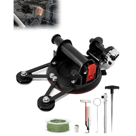 Auto Windshield Glass Removal Tool Kit, Auto Glass Cut Out Tool with Locking Function, with Threader, Coil and Windshield Cutter for Cars and Trucks