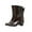 Brown, variant on Rain Boots for Women Mid Calf Chunky Mid Heels Bowknot Leopard Print Spot Motorcycle Boots Waterproof Non Slip Rubber Sole Outdoor Work Rain Shoes Camouflage