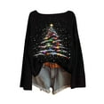 thumbnail image 2 of GaThRRgYP Women's Sweater Tops,Ladies' Winter Christmas Printed Long Sleeved Coarse Woven Pit Stripe Round Neck Pullover Top Black M, 2 of 6