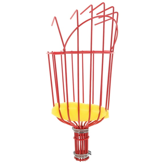 Rhewides Metal Fruit Picker with Basket Garden Farm Fruit Catcher Harvest Picking Tool Tree Picker Pole for Orange