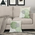 thumbnail image 3 of Sage Green Flower Pillow Covers 16x16 Inch White Dahlia Decorative Throw Pillows Modern Geometry Floral Outdoor Farmhouse Pillowcase Linen Square Cushion Case Decor for Home Sofa Couch Bed, Set of 2, 3 of 6